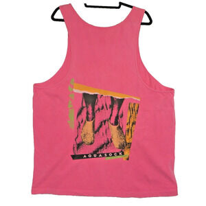 Vintage 90's Nike Aqua Gear Socks Neon Pink Tank Top Single Stitch Pink Tag XL